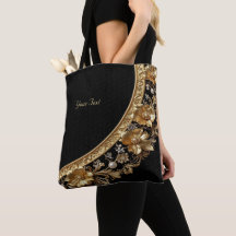 Goldene Verzierte Blumen-Tasche