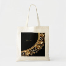 Goldene Verzierte Blumen-Tasche