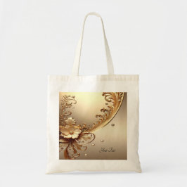 Goldene Verzierte Blumen-Tasche Tragetasche