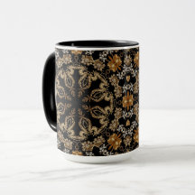 Goldene Verzierte Blumen Tasse