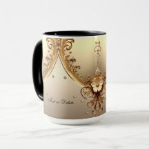 Goldene Verzierte Blumen-Tasse
