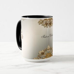 Goldene verzierte Blumen-Tasse Tasse