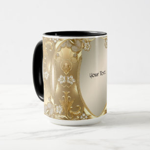 Goldene verzierte Blumen-Tasse Tasse