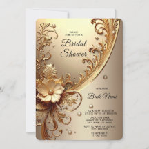 Goldene Verzierte Florale Brautparty
