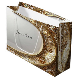 Goldene verzierte Geschenktüte mit Rahmen