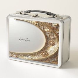 Goldene verzierte Lunchbox
