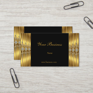 Goldene Verzierte Schwarze Elegante Klassische Visitenkarte