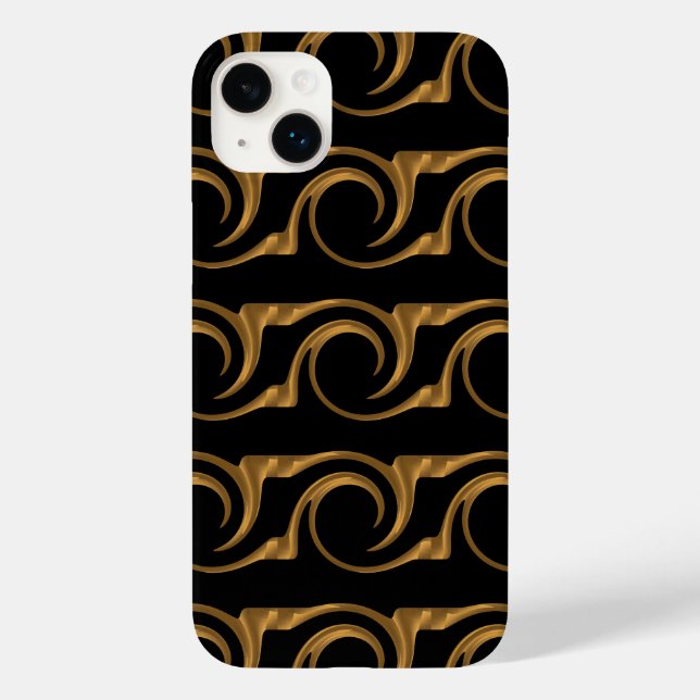 Goldene Verzierung iPhone 14 Plus Hüllen (Rückseite)