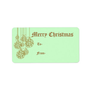 Goldene Verzierungs-Weihnachtsgeschenk-Aufkleber Adressaufkleber