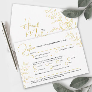 Goldene Verzweigung Option Hochzeitsveranstaltung  RSVP Karte