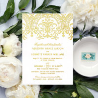 Goldene Vintage-Damask-Hochzeit