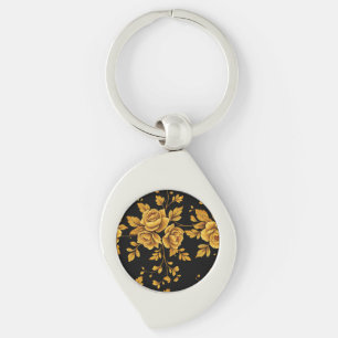 Goldene Vintage-Rosen Schlüsselanhänger