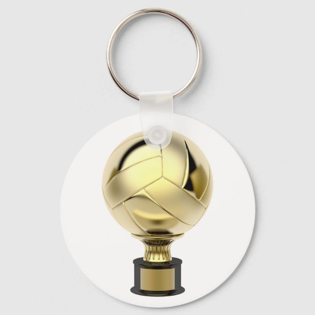 Goldene Volleyballtrophie Schlüsselanhänger (Vorderseite)