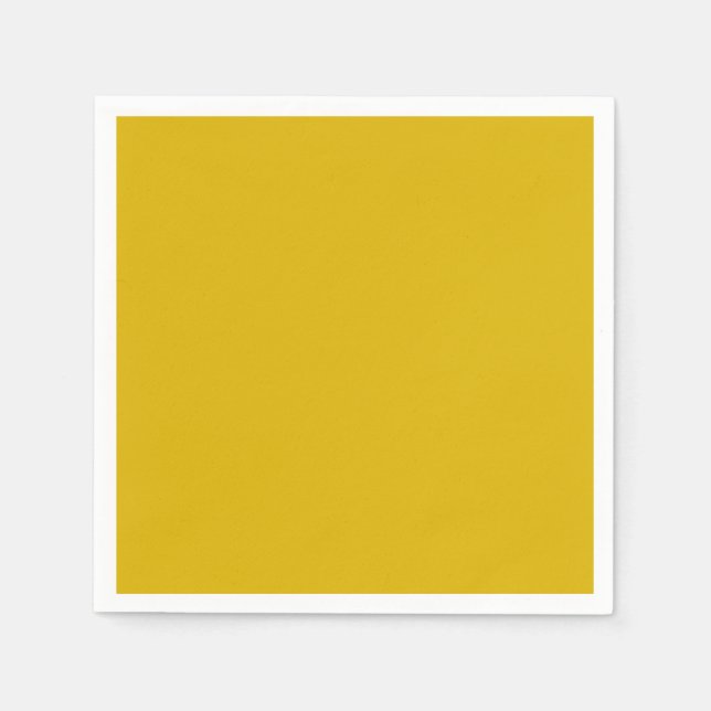 Goldene Vollfarbe schlicht Senf gelb Serviette (Vorderseite)