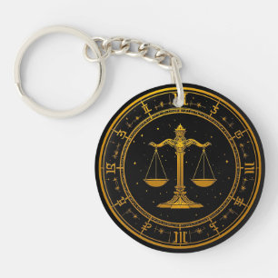 Goldene Waage Astrologie-Geschenk für Waage-Persön Schlüsselanhänger