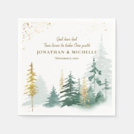 Goldene Wälder Pinienbäume Inspiration Serviette