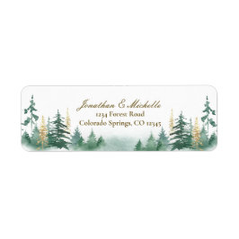 Goldene Wälder Pinienbäume Wasserfarbe