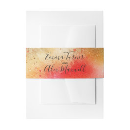 Goldene Wasserfarbe | Einladung zur Hochzeit Bauch Einladungsbanderole