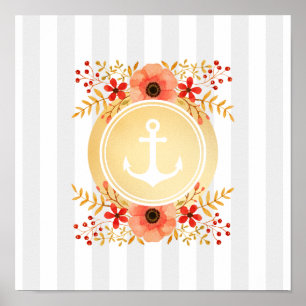 Goldene Wasserfarbe Wasserfarben Streifen Poster