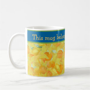 Goldene Wasserfarben mit blauer Band Kaffeetasse