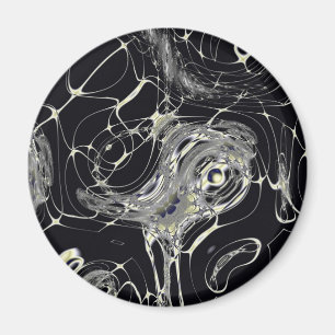 Goldene Web-Abstrakte Fraktal-Kunst Magnet
