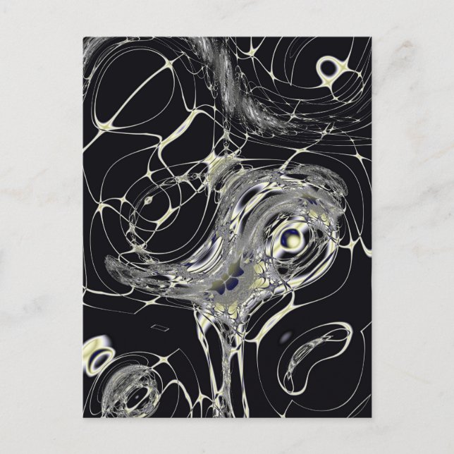 Goldene Web-Abstrakte Fraktal-Kunst Postkarte (Vorderseite)