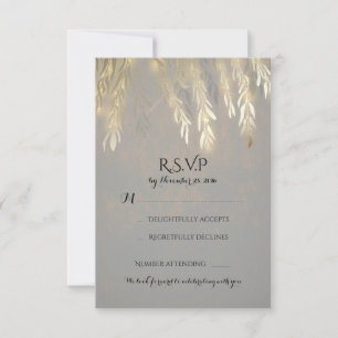 Goldene Weidenbaumzweige Hochzeits-RSVP-Karten RSVP Karte