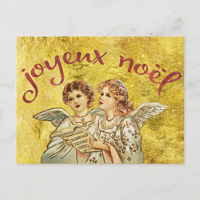 Goldene Weihnachten, Joyeux Weihnachten Grüße (Vorderseite)