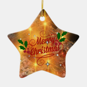 Goldene Weihnachten Keramik Ornament