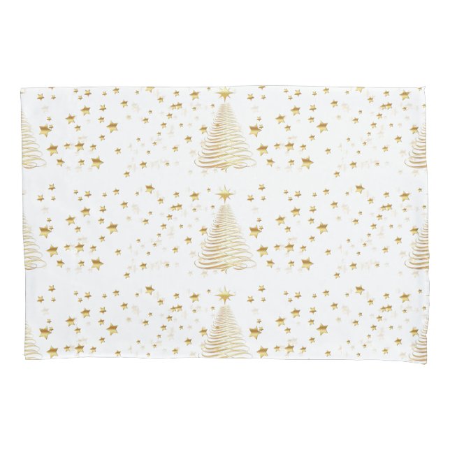 Goldene Weihnachten Kissenbezug (Vorderseite)
