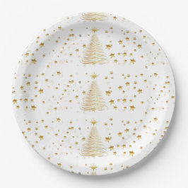 Goldene Weihnachten Pappteller