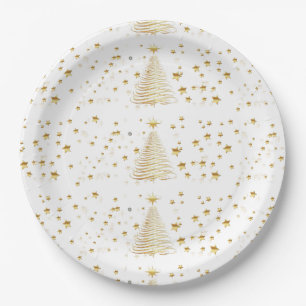 Goldene Weihnachten Pappteller