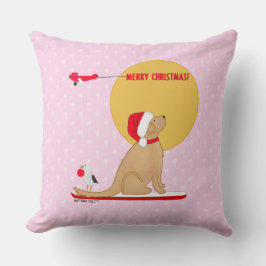Goldene Weihnachten Pink Strandtage Kissen