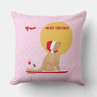 Goldene Weihnachten Pink Strandtage Kissen