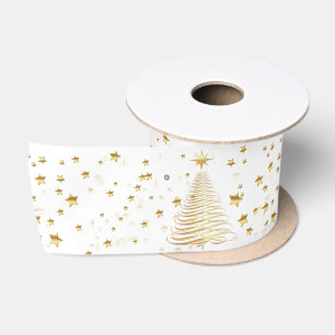 Goldene Weihnachten Satinband