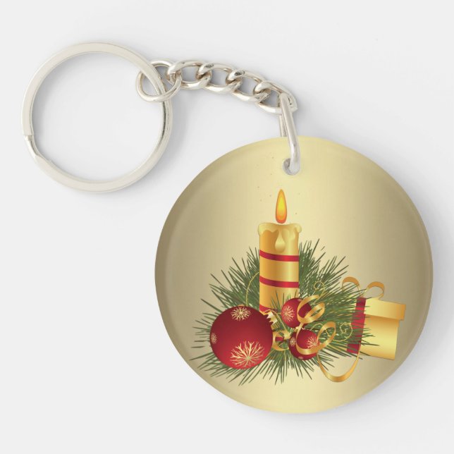 Goldene Weihnachten Schlüsselanhänger (Vorderseite)