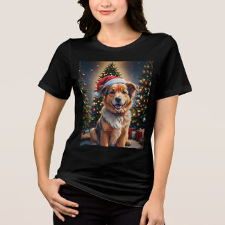 Goldene Weihnachten Tri-Blend Shirt