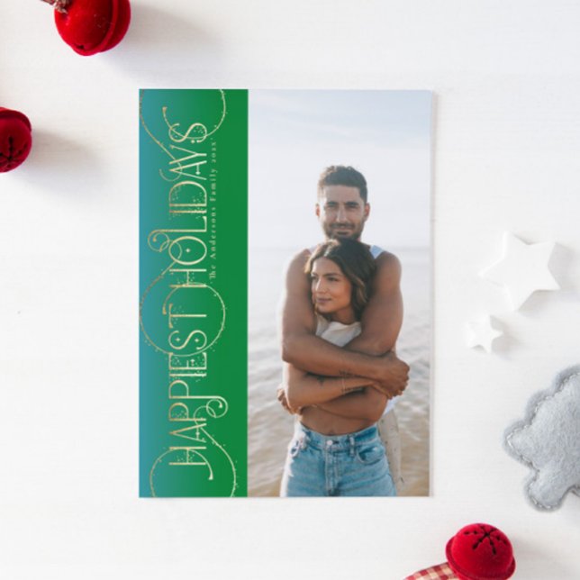 goldene Weihnachten Wirbel Grün Foto GLÜCKLICH (Von Creator hochgeladen)