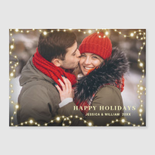 Goldene Weihnachts-FOTO Urlaub Magnetkarte