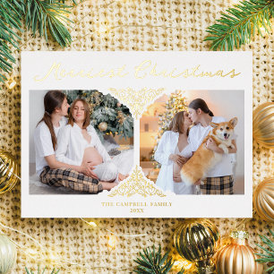 Goldene Weihnachts-Klassiker-Filigran-Ornament 2 F Folieneinladung