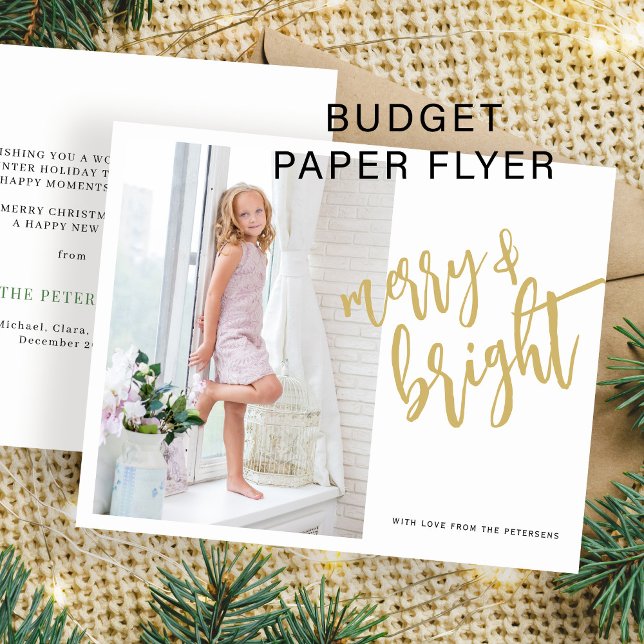 Goldene Weihnachts-Weihnachtskarte für das Foto Flyer (Von Creator hochgeladen)