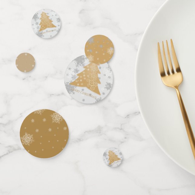 Goldene Weihnachtsbaum-Tafel Confetti Konfetti (Gruppe)