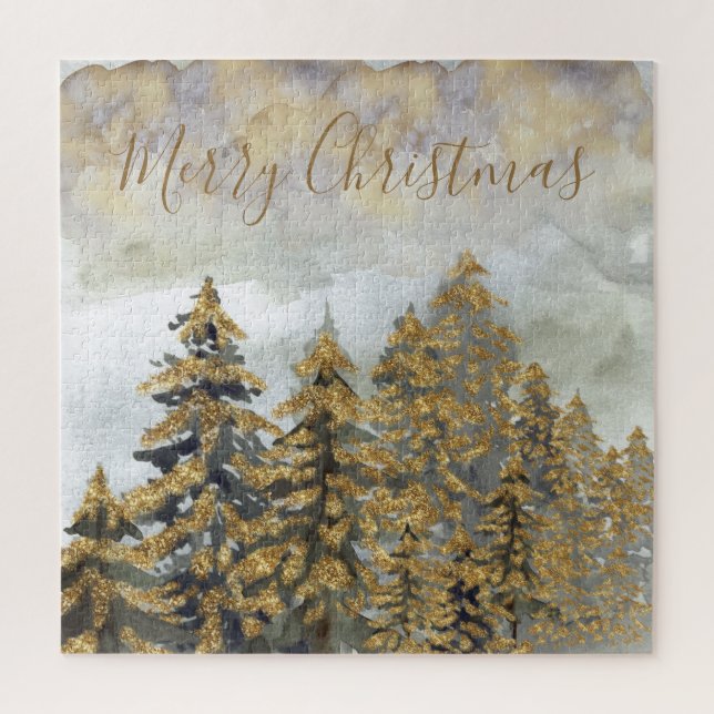 Goldene Weihnachtsbäume (Vertikal)