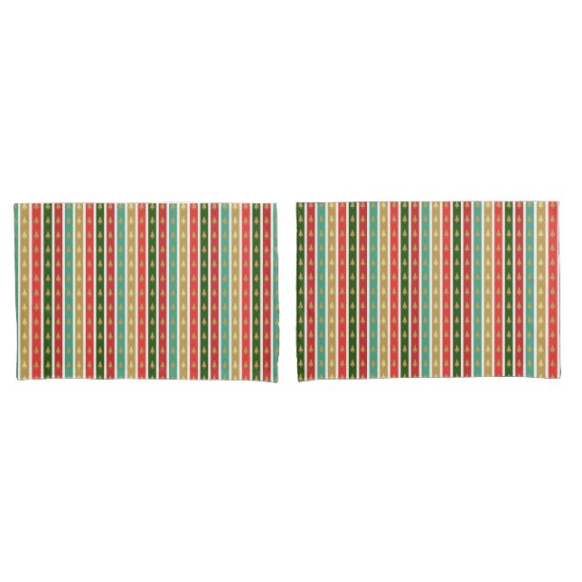 Goldene Weihnachtsbäume - Elegant und elegant Kissenbezug (Vorderseite-Set)