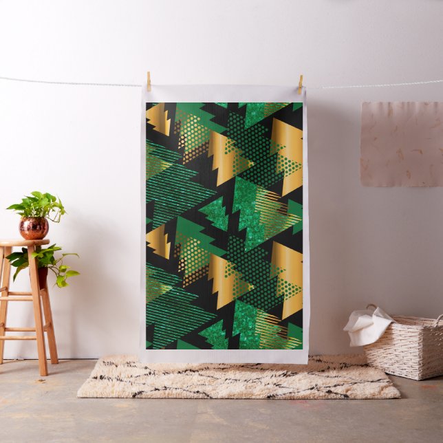 goldene Weihnachtsbäume Stoff (Beispiel)