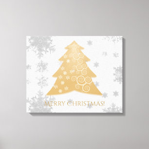 Goldene Weihnachtsbaume Stretchierte Canvas Print Leinwanddruck