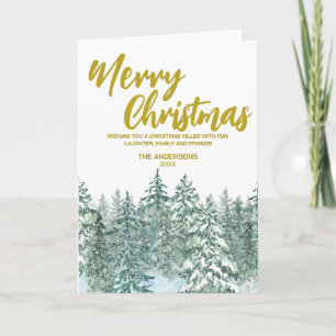 Goldene Weihnachtsbäume Wald Moderne Drehbuch Urla Karte