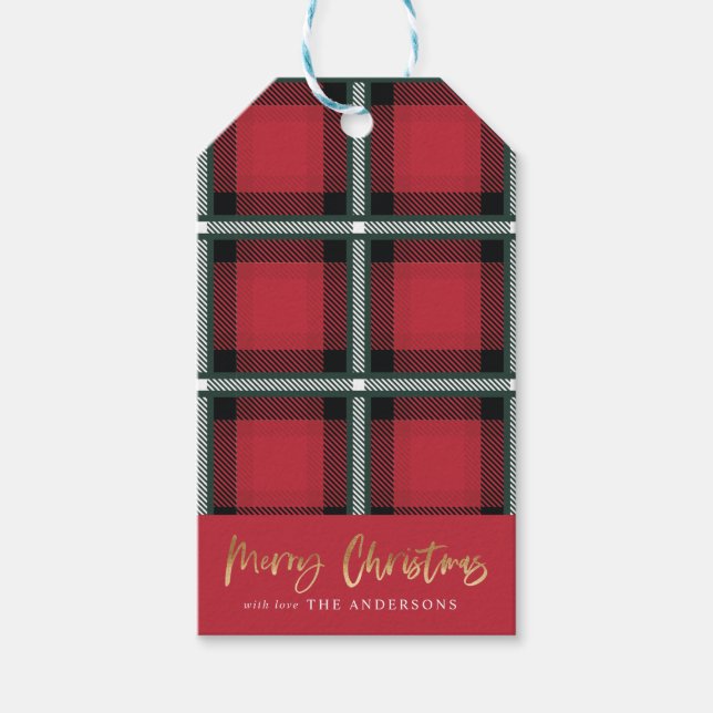 Goldene Weihnachtsbrille Geschenkanhänger (Vorderseite)