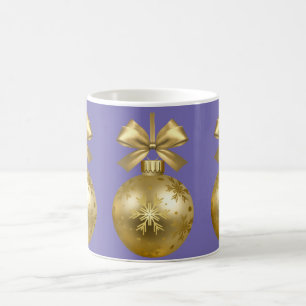 Goldene Weihnachtsdekoration Lila & Weißer Kaffee Kaffeetasse