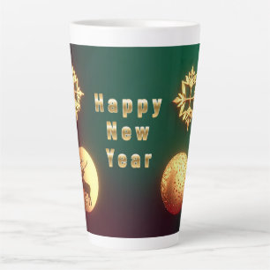 Goldene Weihnachtsdekorationen mit Rentieren Milchtasse